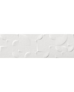Kone Glaciar (White) Deco Ceramic Wall Tile - Matte